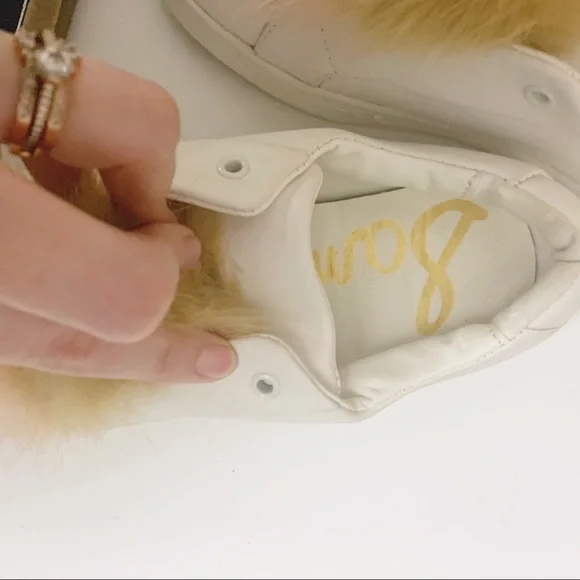 Sam Edelman faux fur pom pom sneakers - Picture 8 of 9